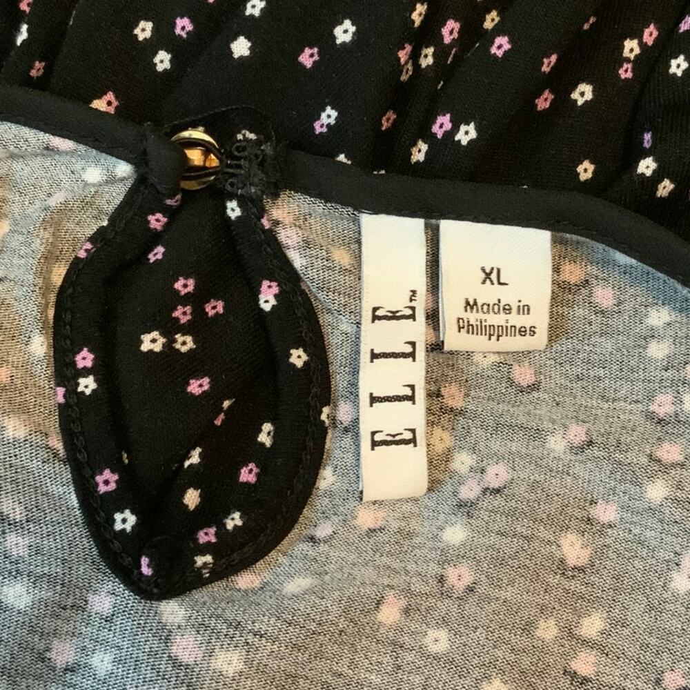 Elle Lace Cap Sleeve Top Black Floral XL - Picture 6 of 8